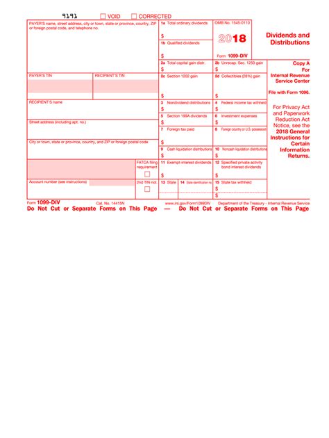 IRS 1099-DIV 2018 - Fill and Sign Printable Template Online | US Legal Forms