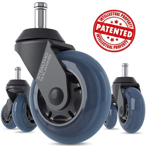 Replacement 3 inch Office Chair Casters Wheels Roller Heavy Duty Floor ...