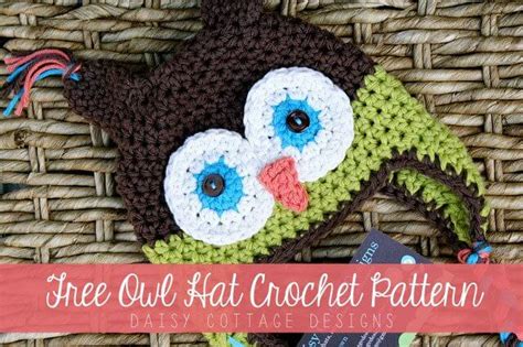 Free Owl Hat Crochet Pattern - Daisy Cottage Designs