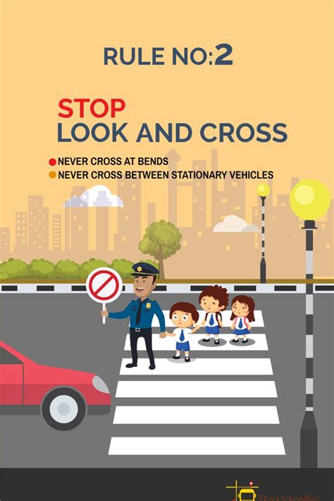 Road Safety Rules RULE No:2 STOP, LOOK and CROSS | Road safety tips, Road safety slogans, Safety ...