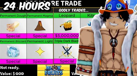 Trading EVERY Permanent Logia Fruit for 24 Hours in Blox Fruits - YouTube