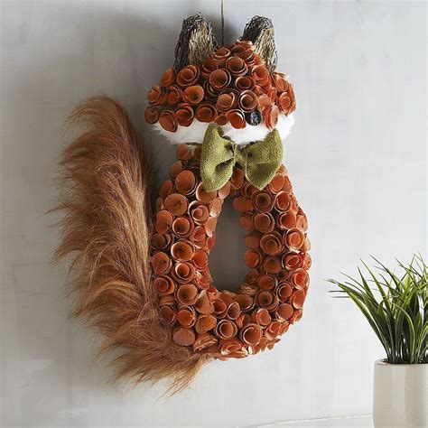 Glitter Wood Curl Fox Wall Decor | Wreaths, Fox decor, Floral arrangements