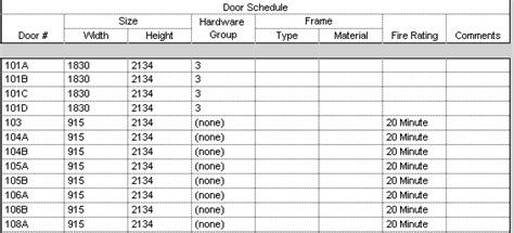 Window And Door Schedule Template Excel Collection