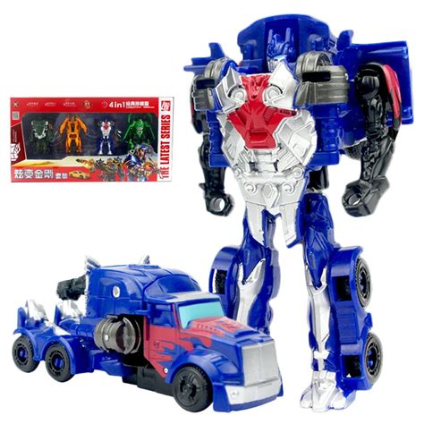 4 PCS set Robot car Transformation Robots Car model Classic boys Toys ...