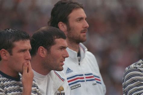 The French team in training - Vincent Candella, Zinedine Zidane and ...