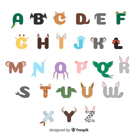 Free Vector | Flat design illustration of animal alphabet