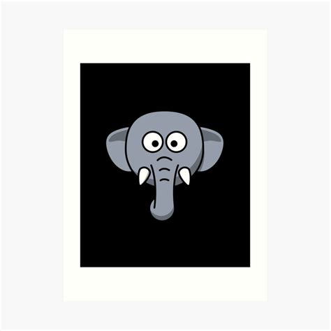 "Cute Elephant Face Emoji " Art Print by PrintPress | Redbubble