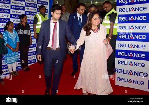 Jai Anmol Ambani, Additional Director, Reliance Capital along with his mother Tina Ambani during ...