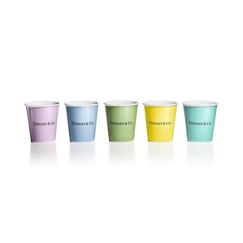 Everyday Objects Tiffany Coffee Cups in Bone China, Set of Five ...