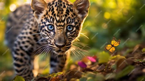 Premium AI Image | Leopard panther cub