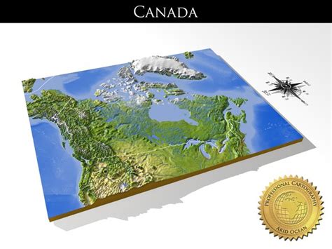 modelo 3d Canadá, mapas en relieve 3D de alta resolución - TurboSquid ...