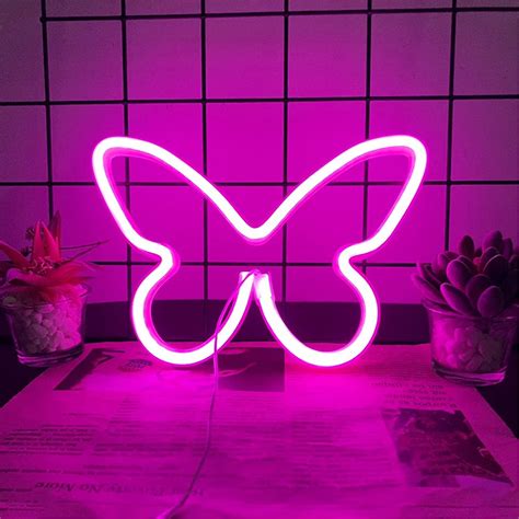 Neon Butterfly Light Pink Neon Sign LED Neon Lights Wall Neon Light US – Gearcourt