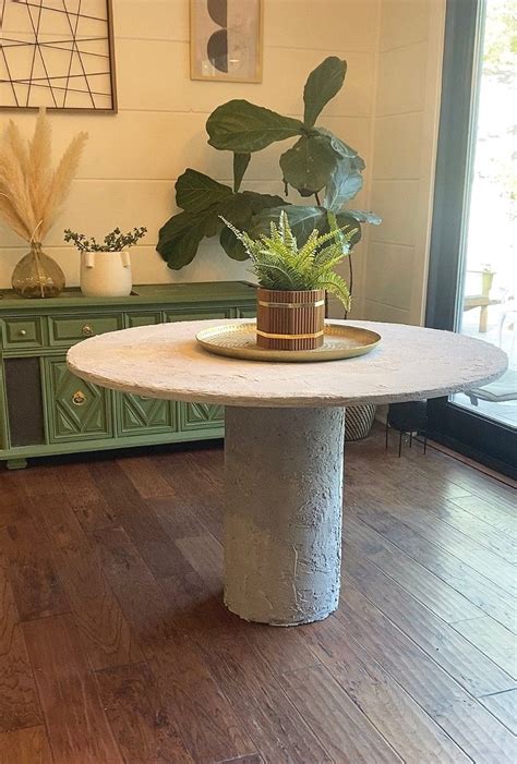 How to DIY A Concrete Pedestal Table (Using A Trash Can!) — Maggie McGaugh