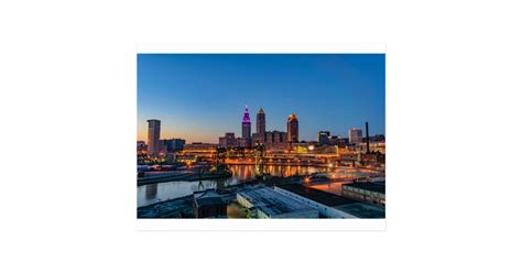 Cleveland Skyline at Sunset Postcard | Zazzle.com