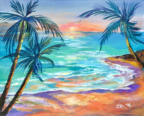 Hawaiian Sunset a YouTube acrylic tutorial Canvas Painting Tutorials ...