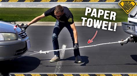 Pulling A CAR with a Paper Towel Rope - YouTube