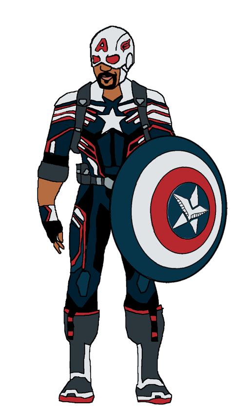 Captain America (Sam Wilson) with his Shield by Spiderbyte64 on DeviantArt