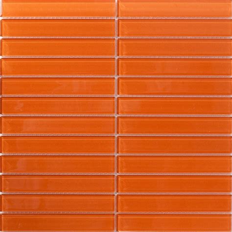 retro orange subway tile | Orange tiles, Mosaic shower tile, Glass mosaic tiles bathroom