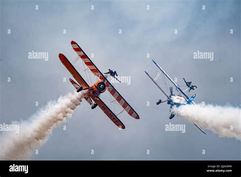 Wing Walkers At Farnborough Air Show 2022 Stock Photo - Alamy