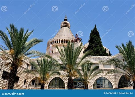 Basilica of the Annunciation in Nazareth Stock Photo - Image of ...