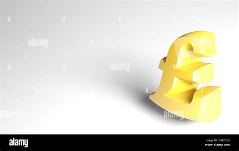 White background with english pound symbol at the right side - 3D ...