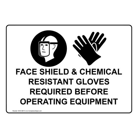 PPE - General Sign - Face Shield & Chemical Resistant