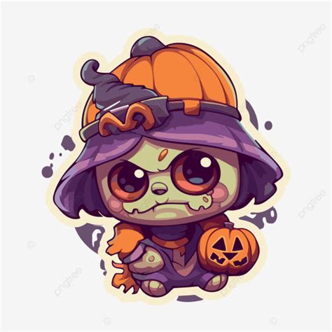 Witch Gummy Bear Halloween Sticker Clipart Vector, Sticker Design With ...