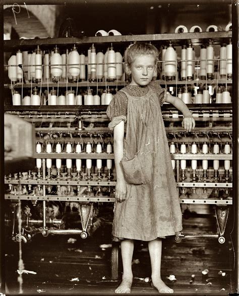 Photographer Lewis Hine's caption: "February 1910. Addie Card,12 years old, anemic little ...