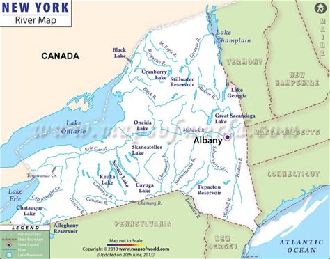 Map Of New York Rivers - Coastal Map World