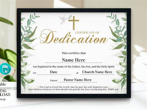 Baby Dedication Certificate Template