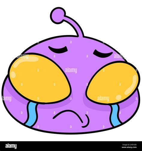 sad face alien head crying tears Stock Vector Image & Art - Alamy