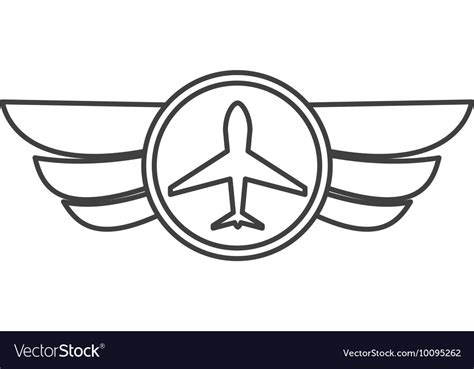 Aeronautical emblem icon Royalty Free Vector Image