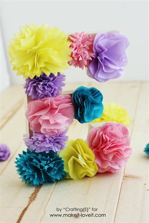 Tissue Paper Flower Letters | Make It & Love It