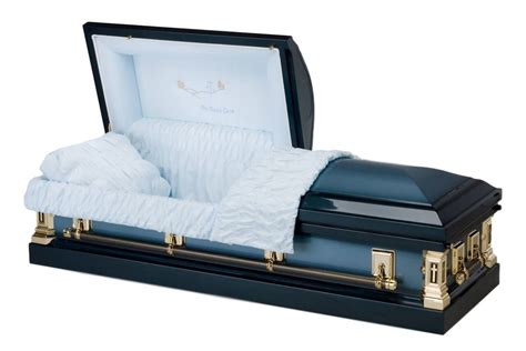 In God's Care - Funeral Casket in Blue Finish with Light Blue interior – Trusted Caskets