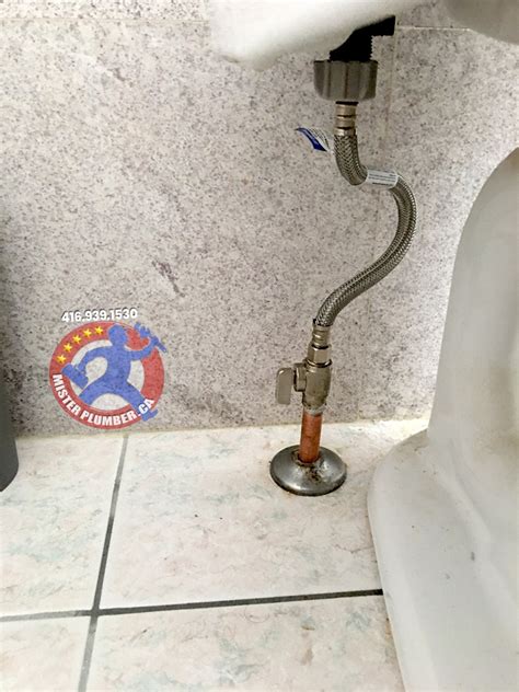 Replacement Of Toilet Supply Line Shut Off Valve - Mister Plumber