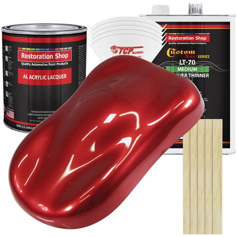 Restoration Shop - Firethorn Red Pearl Acrylic Lacquer Auto Paint - Complete Gallon Paint Kit ...