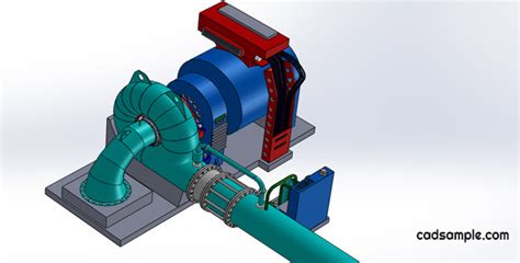 3d Drawing of Hydroelectric Power Plant Turbines