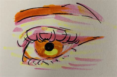 Eye with highlighters and a pen : r/drawing