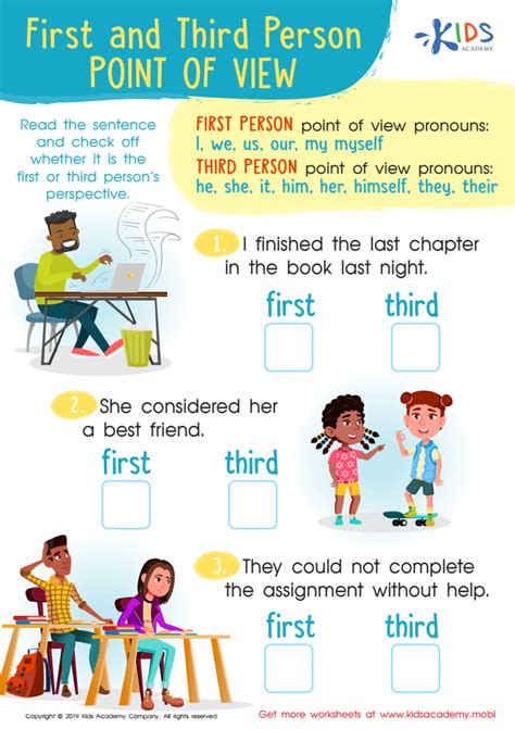 Point Of View Worksheet 3rd Grade