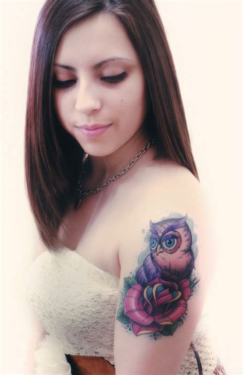 55 Awesome Owl Tattoos | Cuded Owl Tattoos On Arm, Tribal Owl Tattoos, Rose Tattoos, Flower ...