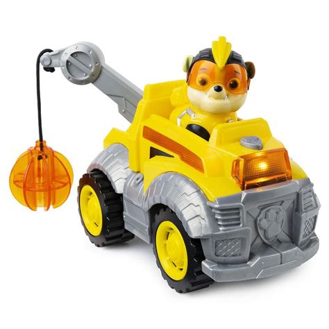 PAW Patrol, Mighty Pups Super PAWs Rubble's Deluxe Vehicle with Lights and Sound | Toys R Us Canada