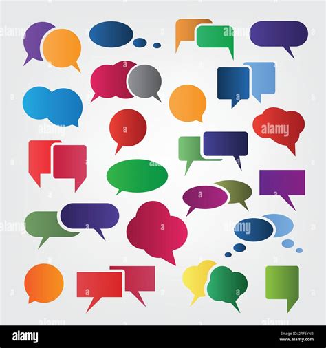 Collection of Colorful Modern Minimal Style Speech And Thought Bubble Vector Designs Clip-Art ...