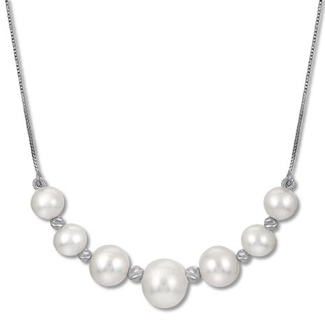 Jared Cultured Pearl Necklace Sterling Silver 18.25″;y” | Pearl Wise