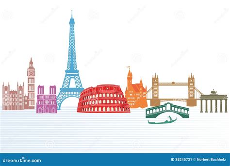 European Landmarks Stock Image - Image: 35245731