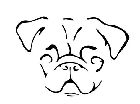 Cute Pug Puppies Outline - l2sanpiero