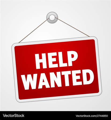 Help wanted sign Royalty Free Vector Image - VectorStock