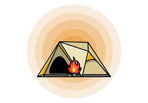 Triangle camping tent and bonfire illustration design 10269104 Vector Art at Vecteezy