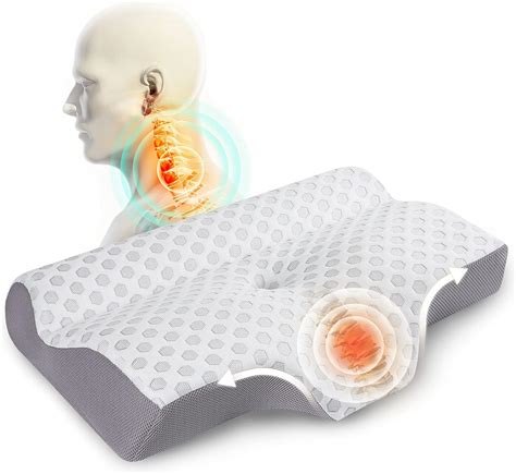 Cervical Pillow for Neck Pain Relief, Mkicesky 2 in 1 Neck Support ...