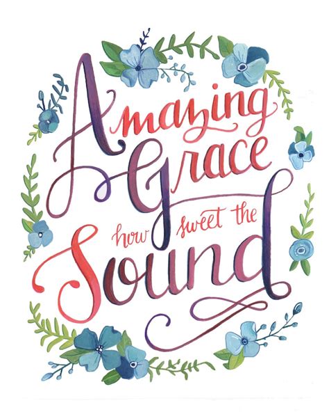 Amazing Grace 8 X 10 Art Print Hand Lettered | Etsy