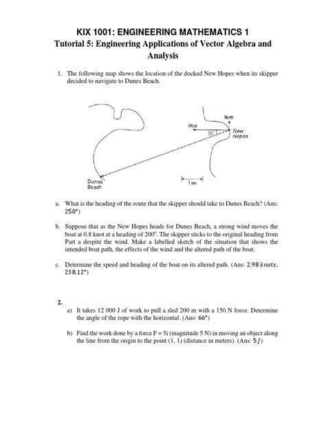 Tutorial 5 Engineering Applications of Vector Algebra | PDF | Force | Linear Algebra